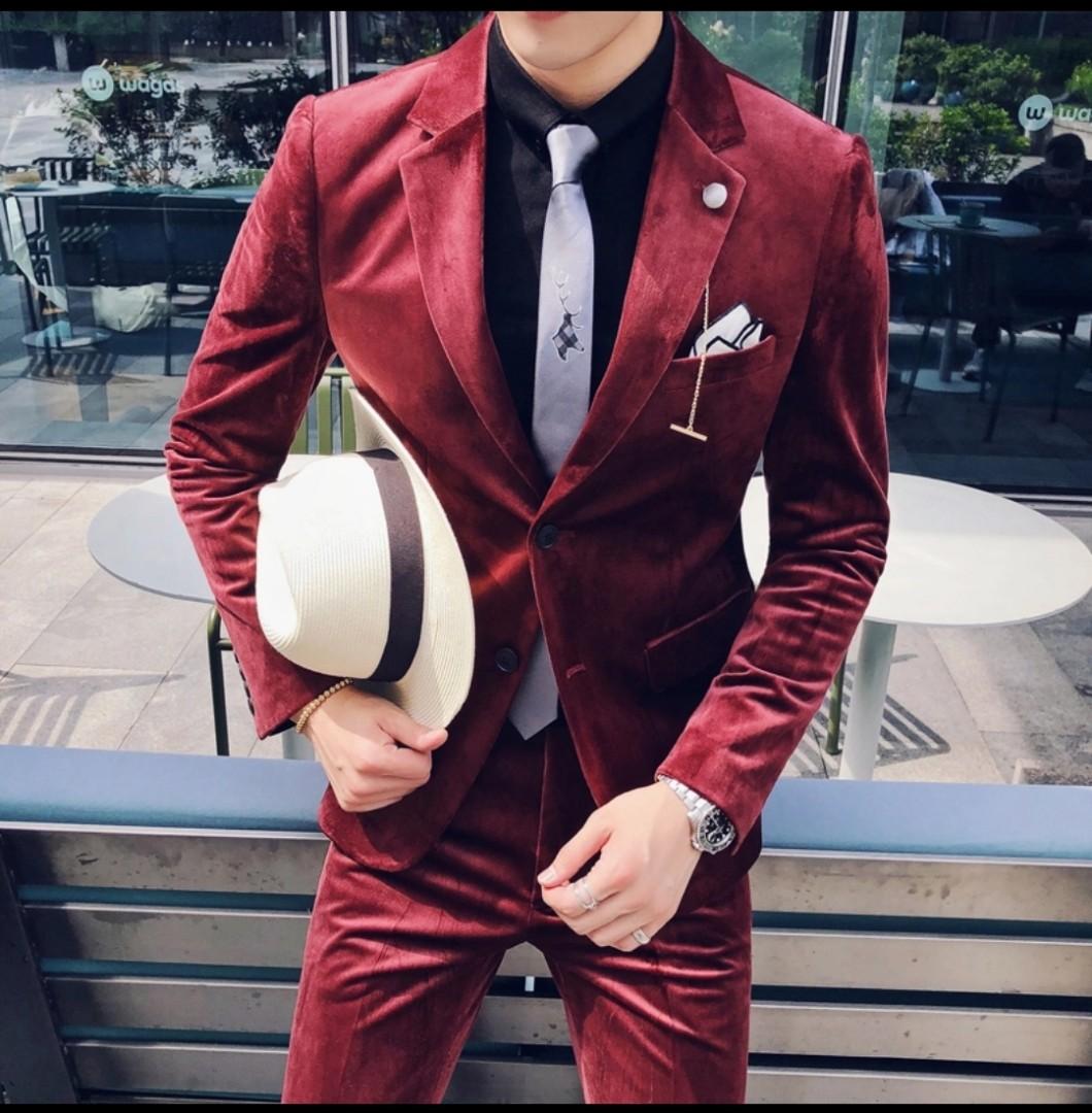Red suit blazer sale