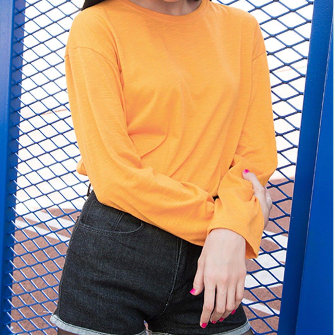 mustard yellow long sleeve shirt