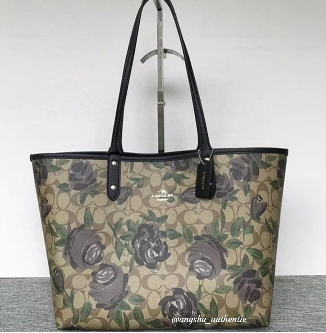 coach floral tote bag