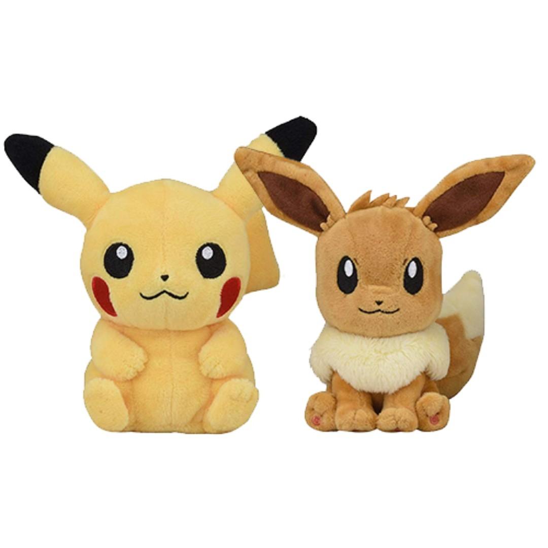 pikachu and eevee plush