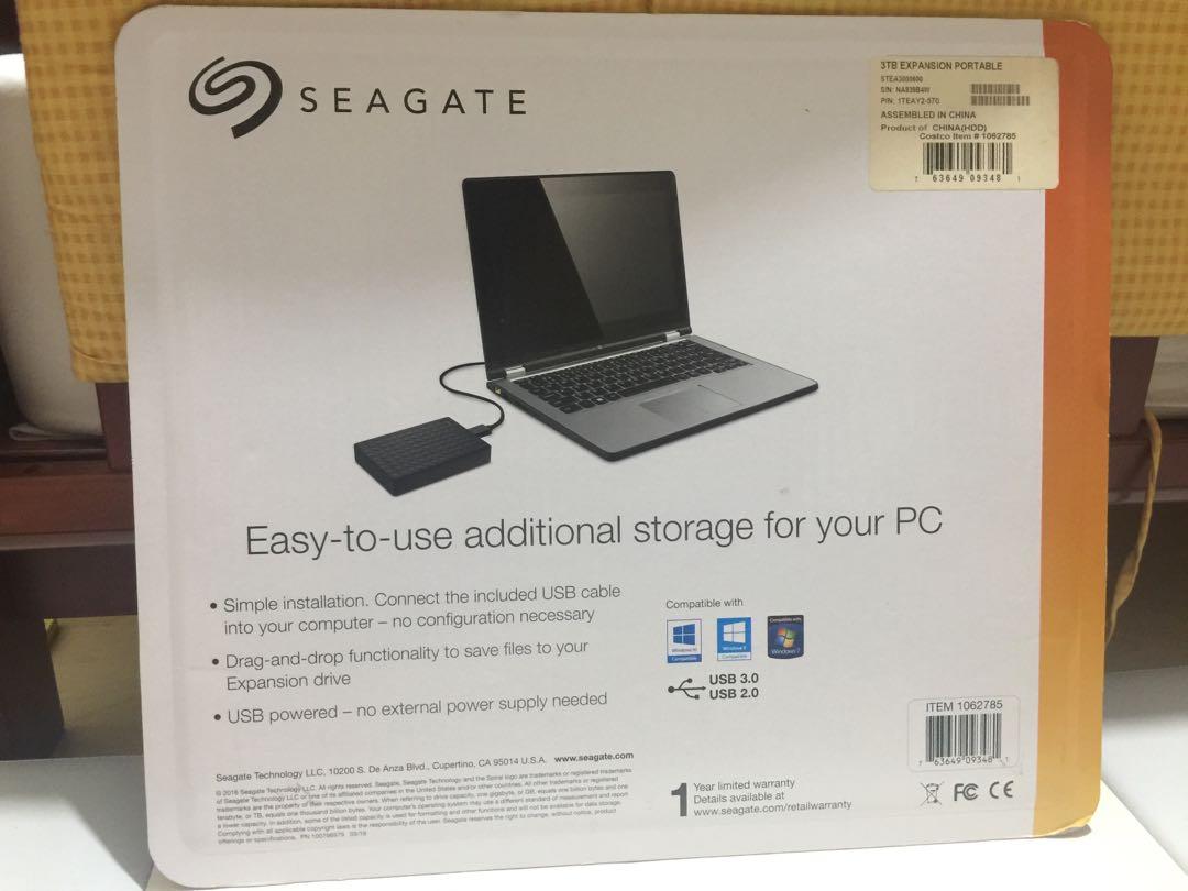 Seagate expansion external hard drive 3TB (Category: Hard Disks & Thumbdrives) located in Mandaluyong City. Submitted by isadorascloset (Listing ID 195238933, Image 2). Description: Still in box USB 3.0/2.0.