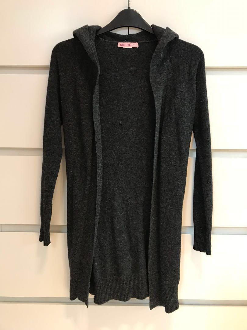 Supre Long Cardigan Sweater with Hoodie Women s Fashion Coats Jackets and Outerwear on Carousell