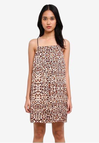 topshop leopard slip dress