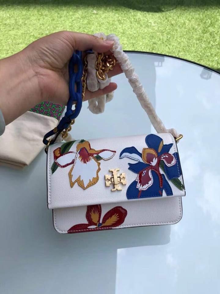 tory burch kira floral double strap shoulder bag