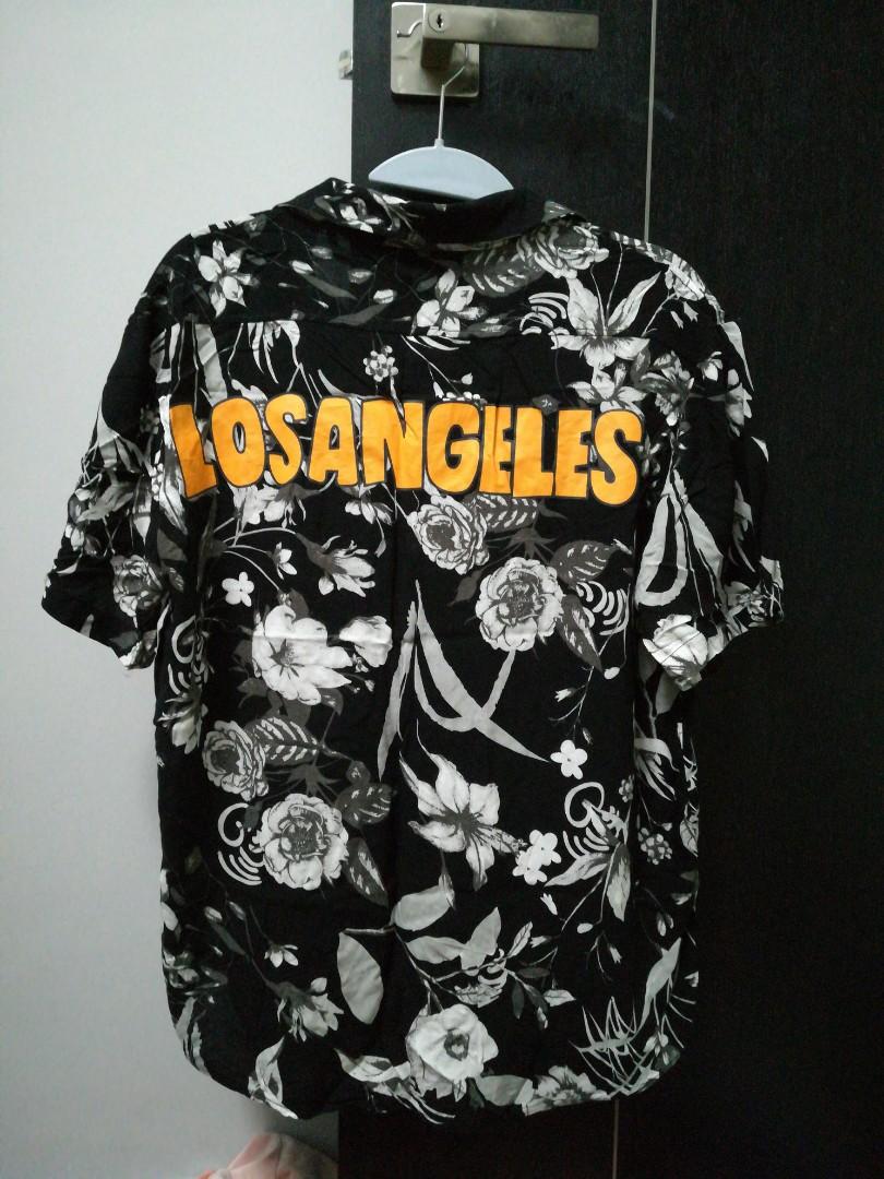 ulzzang black flower los angeles blouse, Women's Fashion, Tops, Other