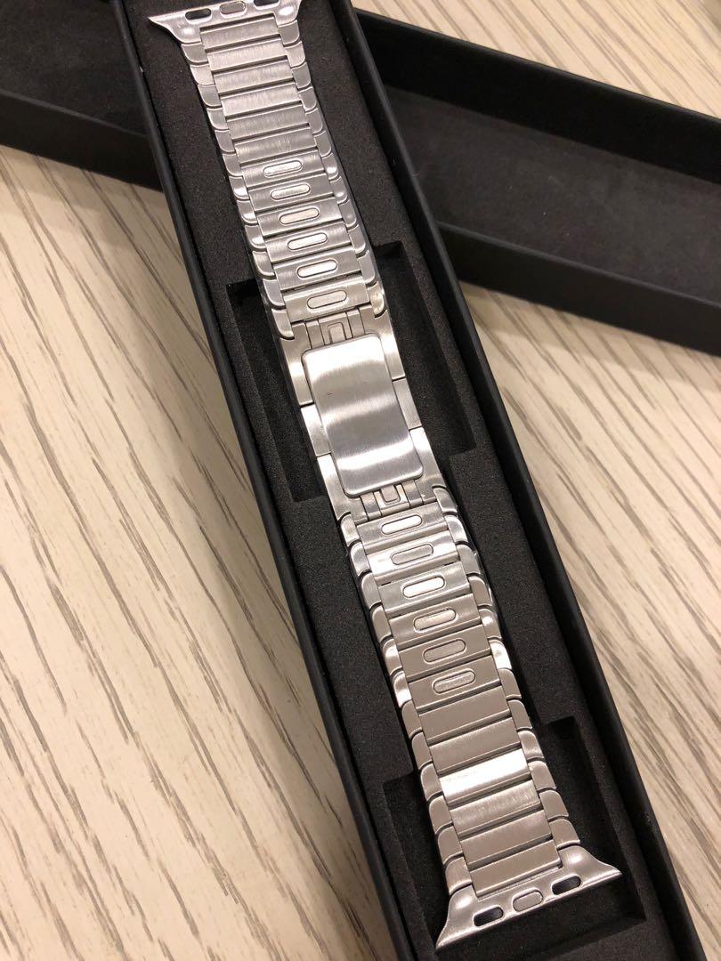 Urvoi link bracelet band for apple watch silver stainless steel