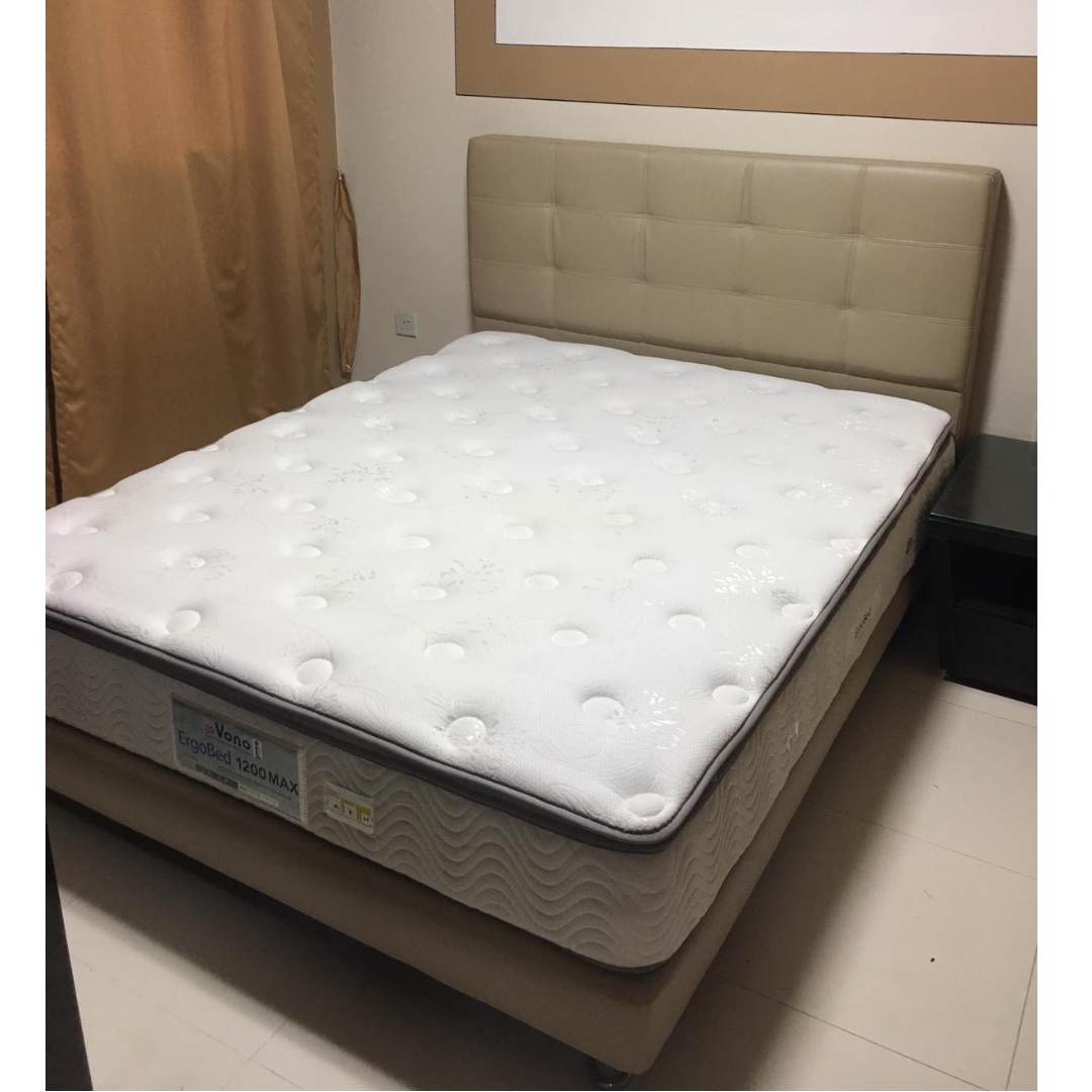 Vono Ergo Queen Size Bed Mattress With Headboard Bed Frame