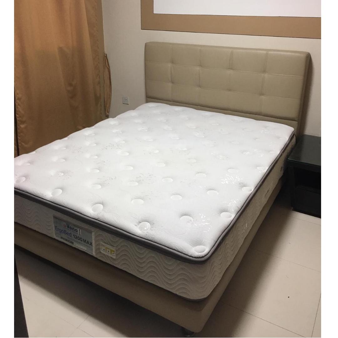 Vono Ergo Queen Size Bed Mattress With Headboard Bed Frame