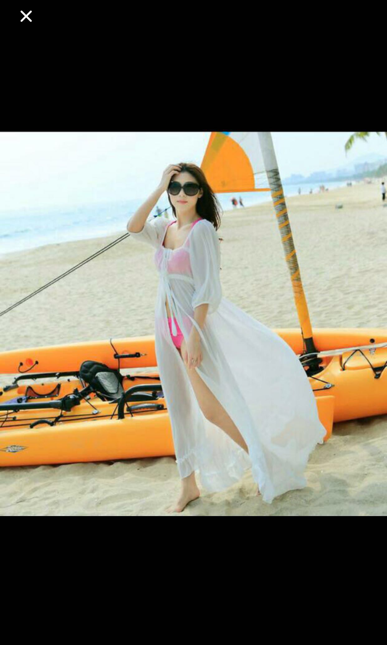 White beach flowy dress Clearance