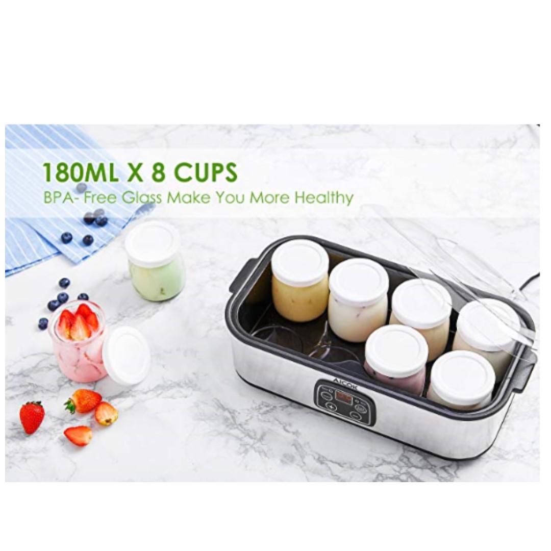 Yoghurt Maker Aicok Homemade Yoghurt Machine 8 Glass Jars 1440ml Led