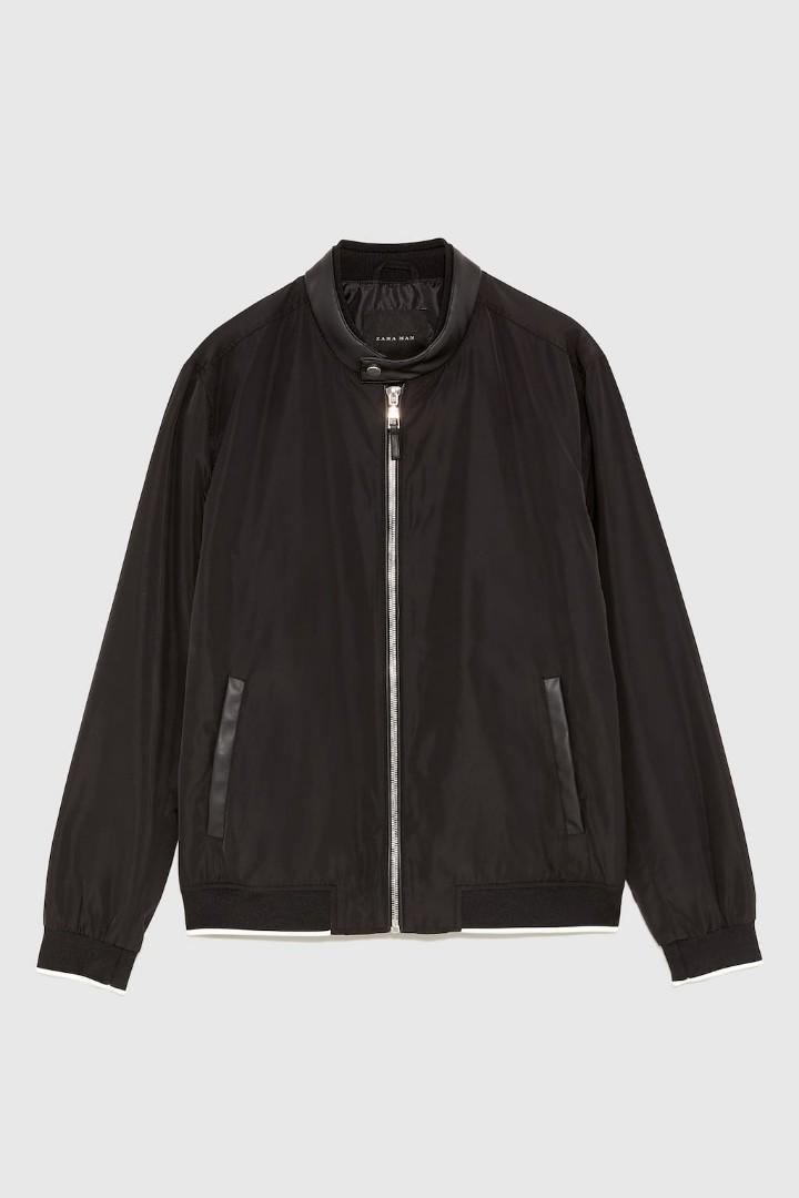 bomber jacket with contrasting collar