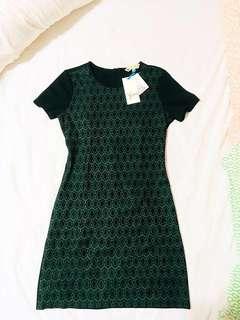 NWBWT Cocktail Emerald Laced black Dress