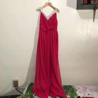 Pink Gown with Shimmer (Thin material)