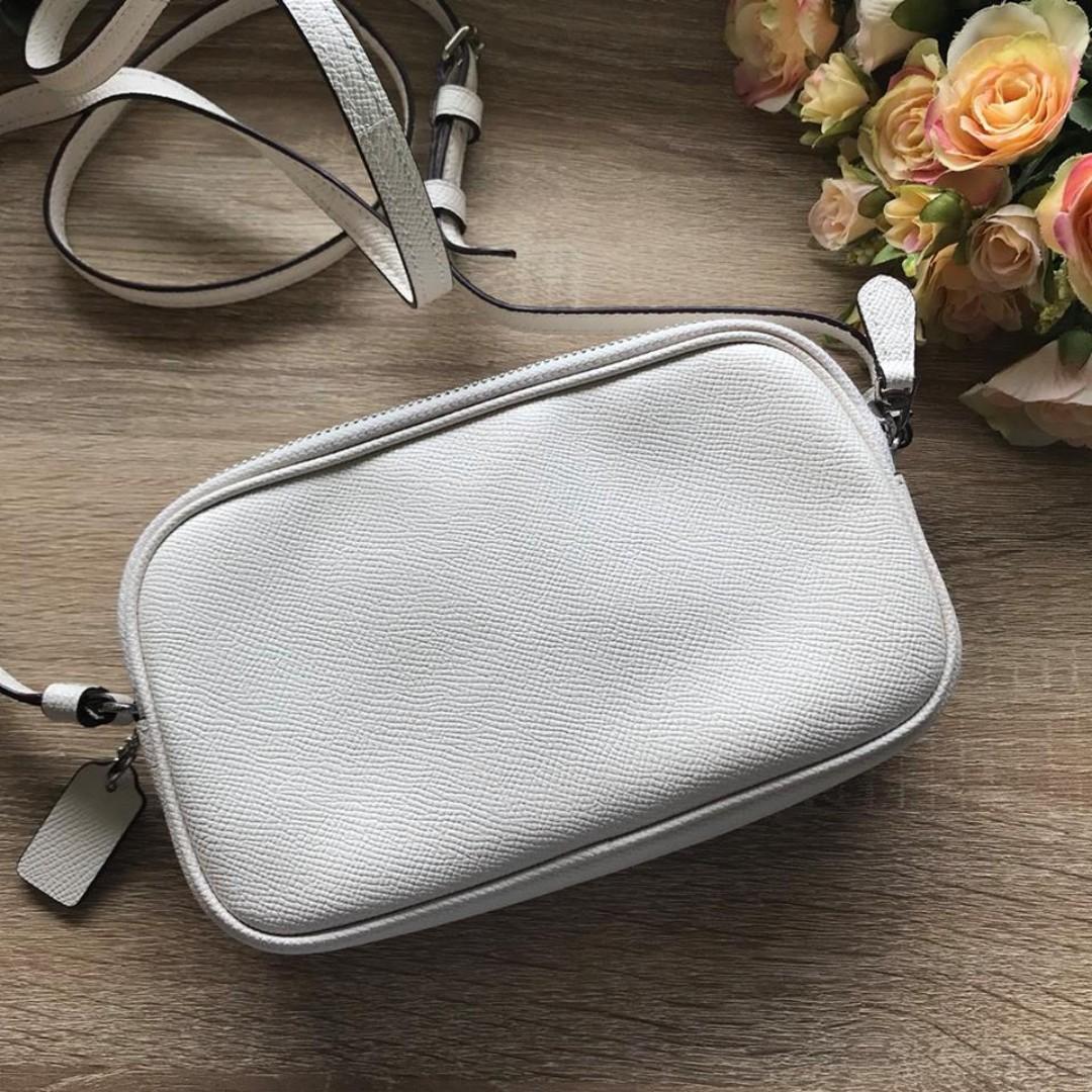 Authentic Coach Crossbody Pouch with Rainbow Rivets F34315 Chalk