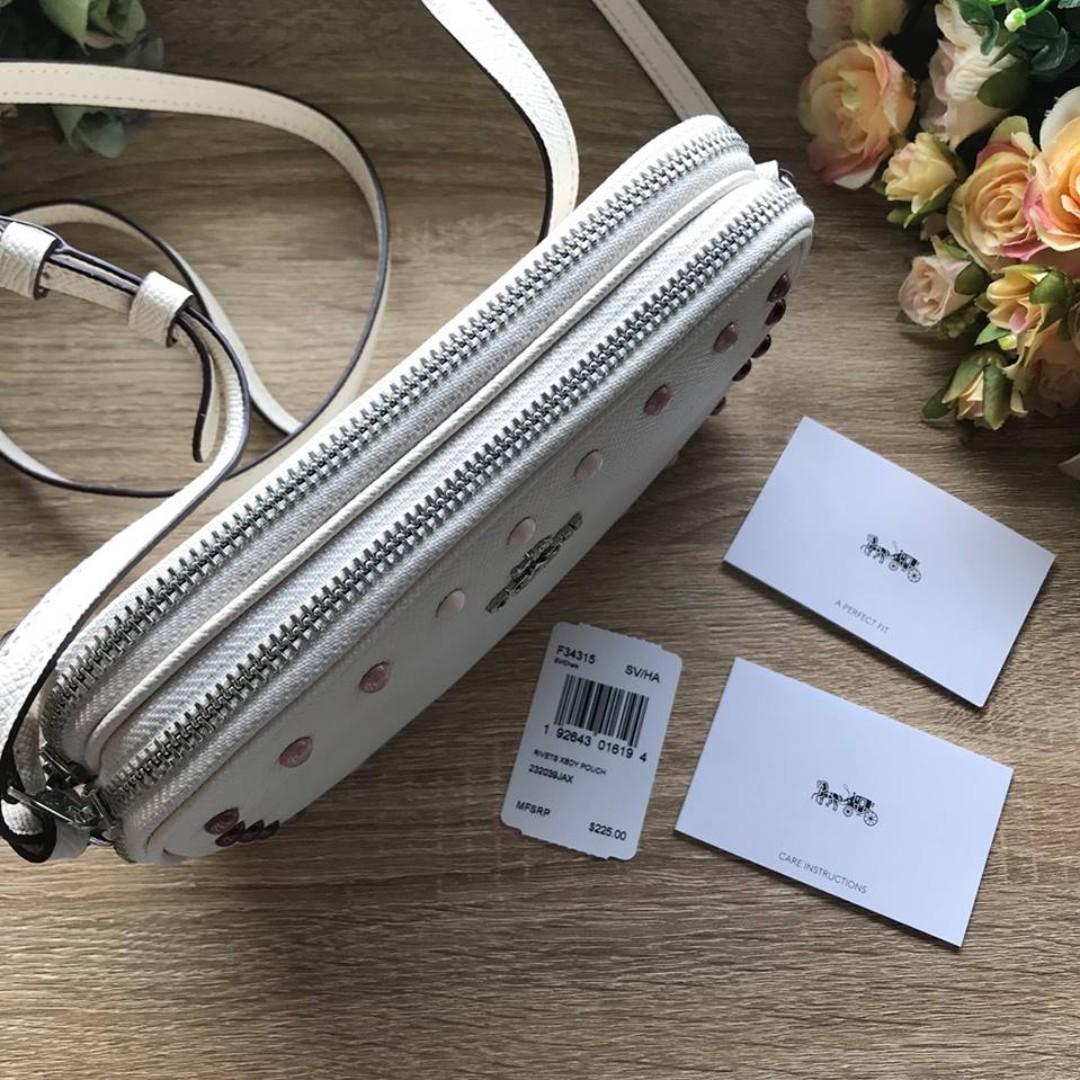 Coach crossbody pouch shop with rainbow rivets