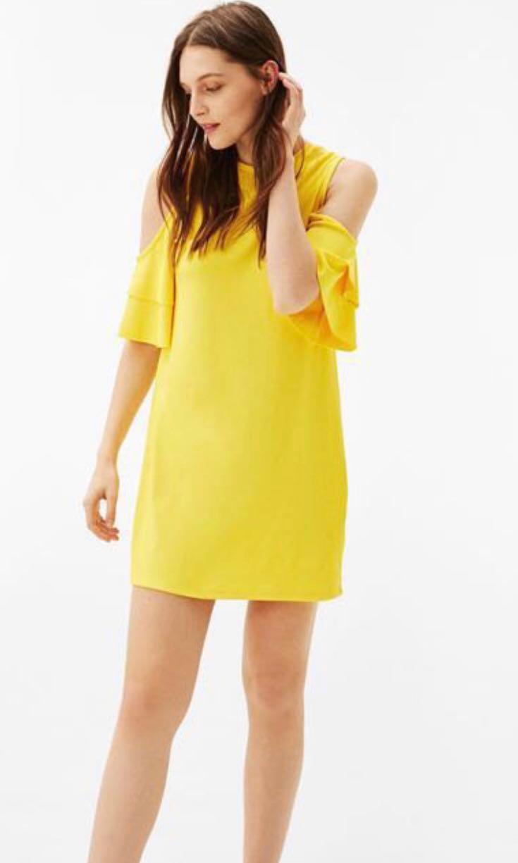 bershka yellow dress