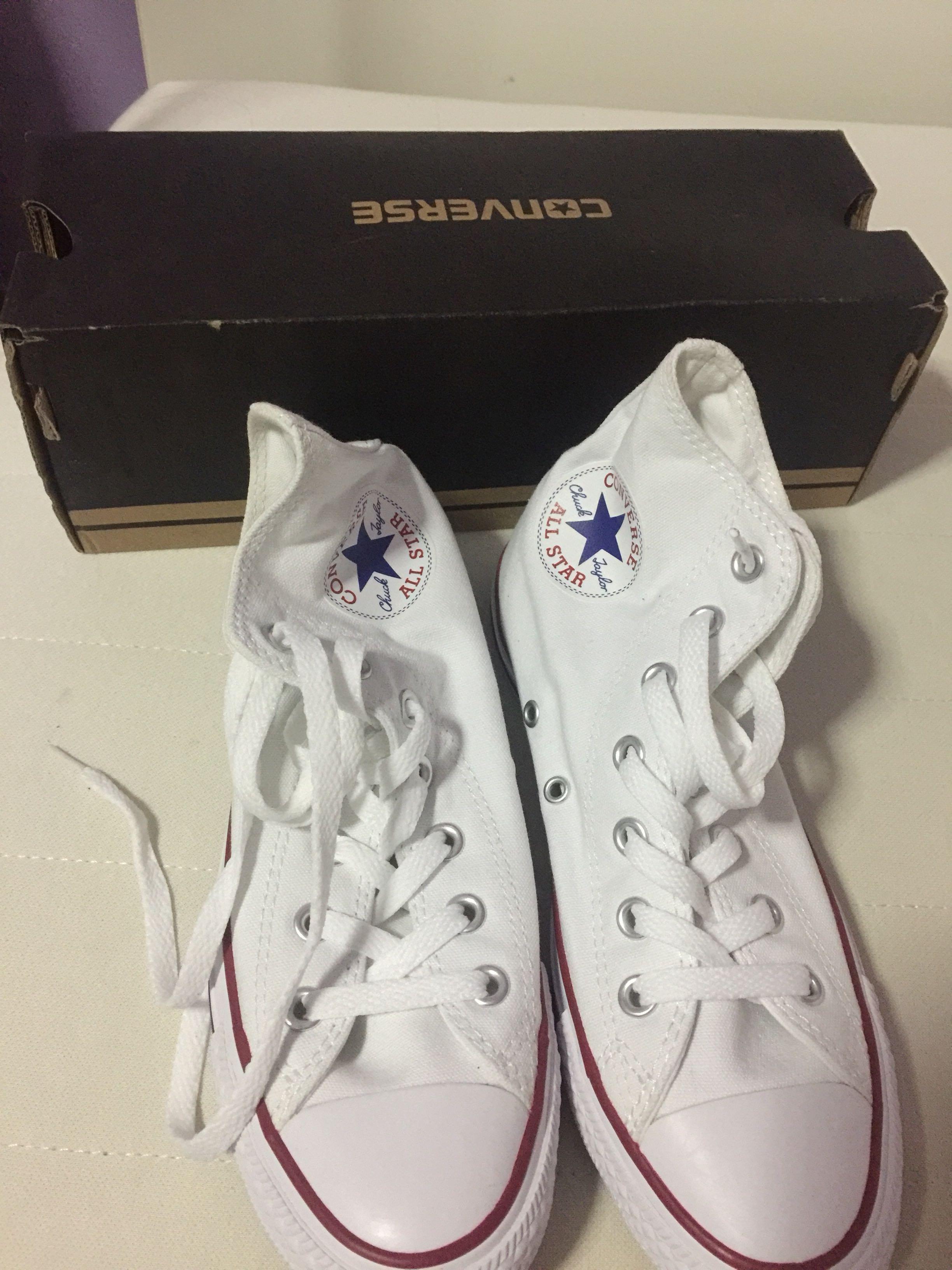 Brand New White Converse Shoes, Women's 
