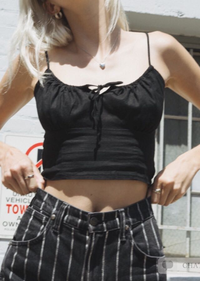 brandy melville black jennifer tank, Women's Fashion, Clothes, Tops on