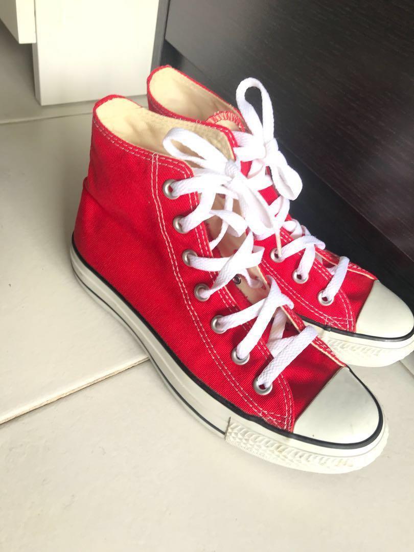 converse high cut red