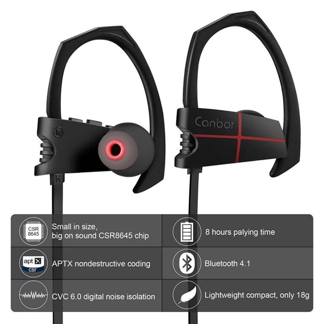 E312 Canbor BH101 Bluetooth Headphones Wireless Earphones 4.1 Sport Headset with Mic