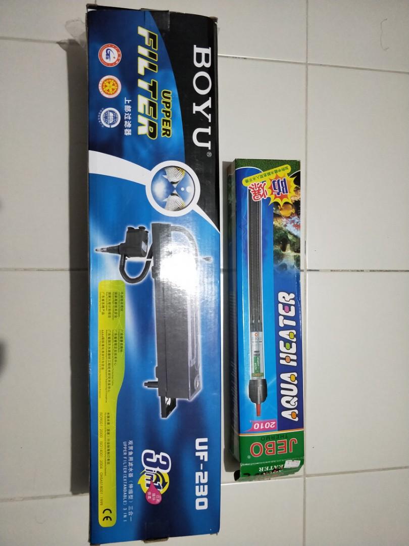 Fish Tank/ Filter & Heater, Pet Supplies, Homes & Other Pet Accessories