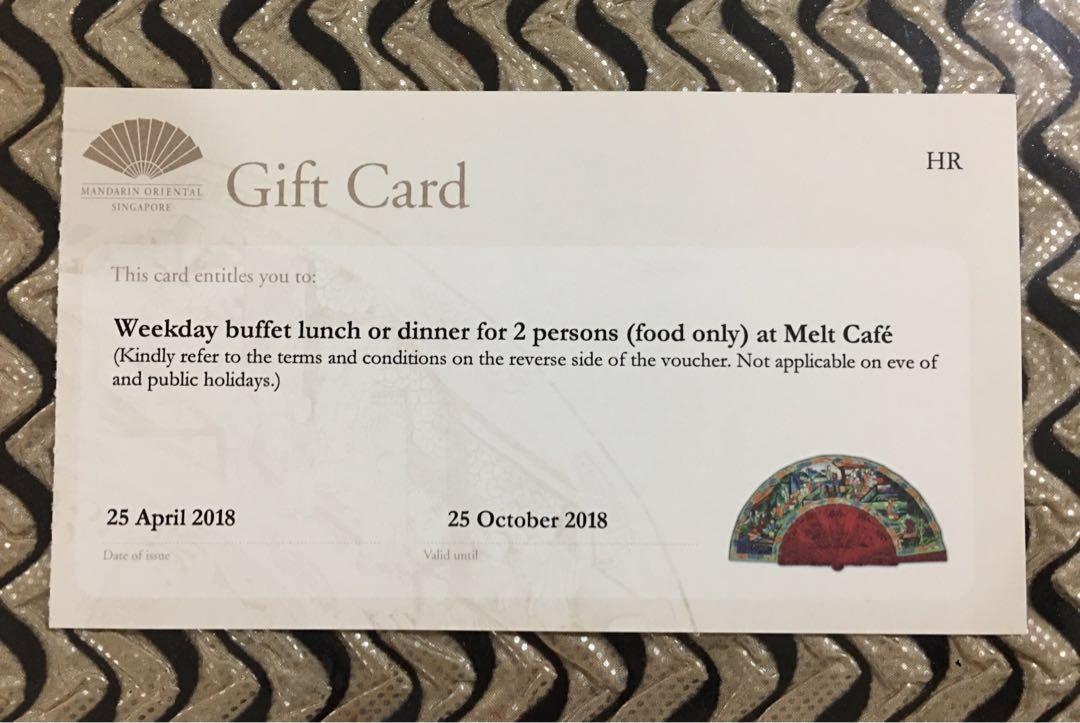 Gift Card (Dining) Mandarin Oriental Singapore, Tickets & Vouchers, Vouchers on Carousell