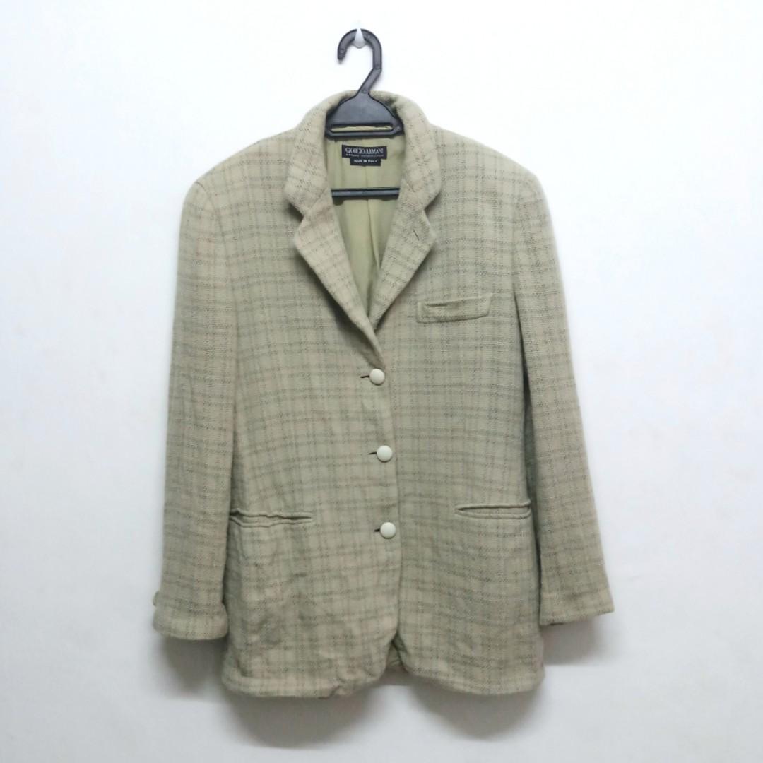 Giorgio Armani Vestimenta Spa Wool Blazer Women S Fashion
