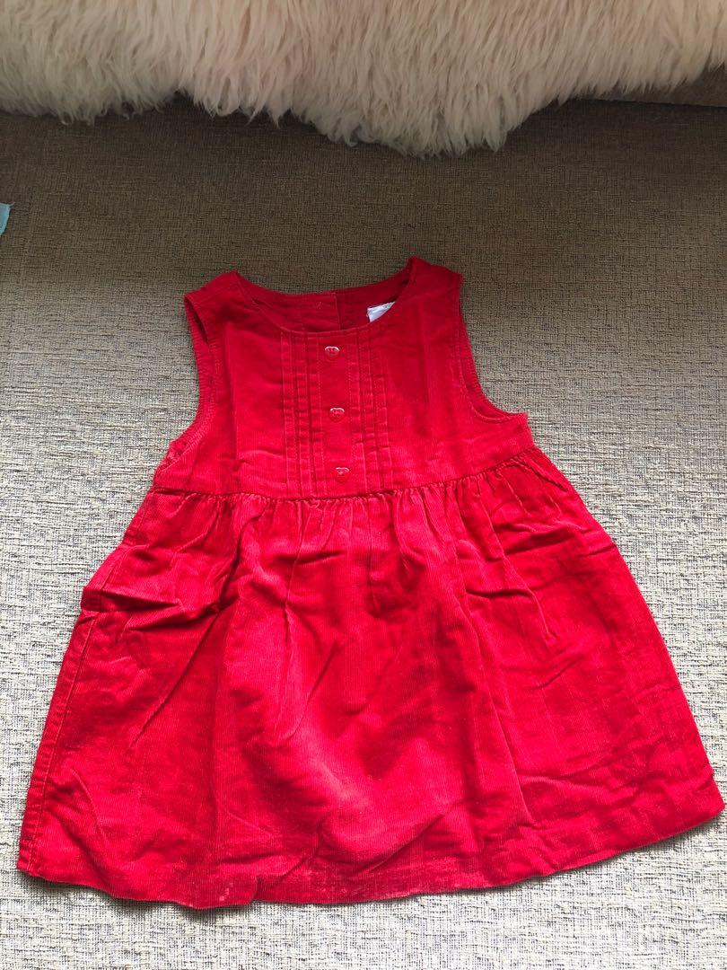 Gymboree Baby Girl Red Velvet Dress 6 12m Babies Kids Babies Apparel On Carousell