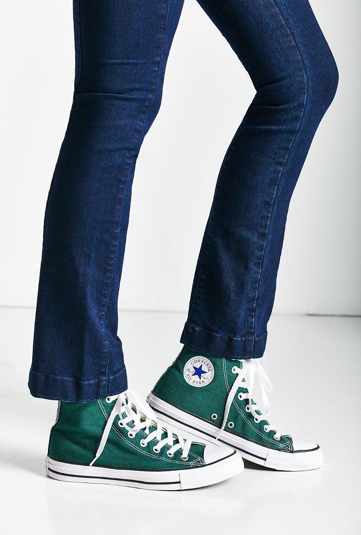 green high top converse shoes