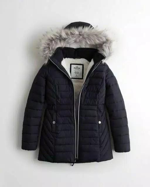 hollister sherpa lined puffer parka