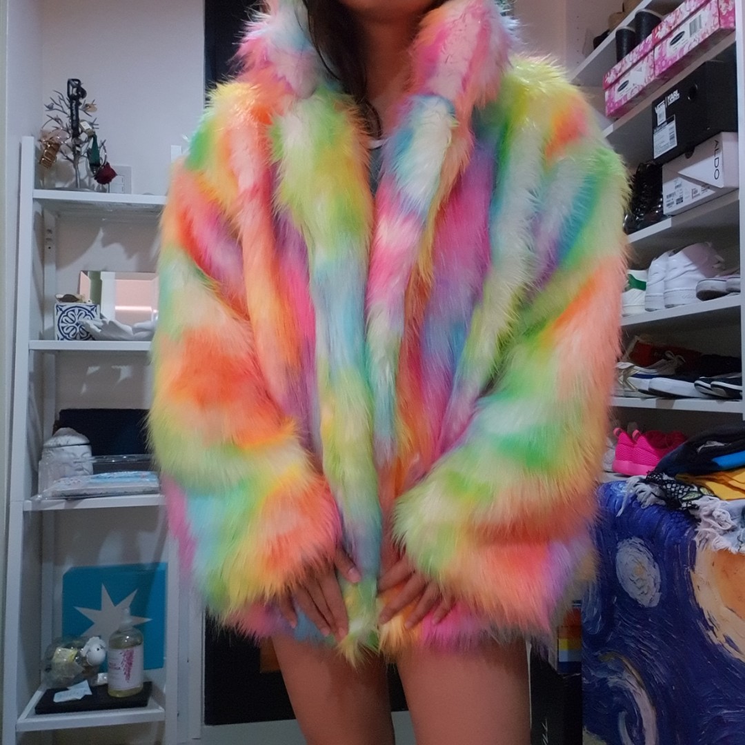 fluffy rave jacket