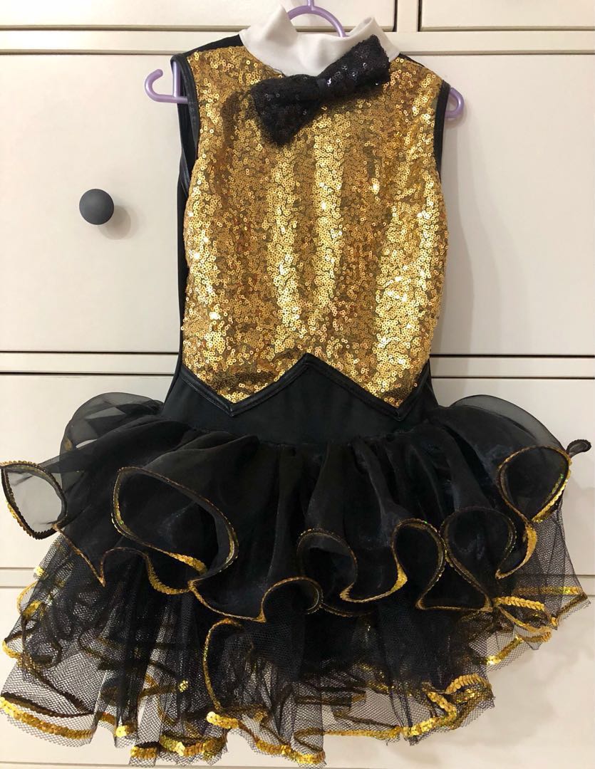 Kids black and gold dress top