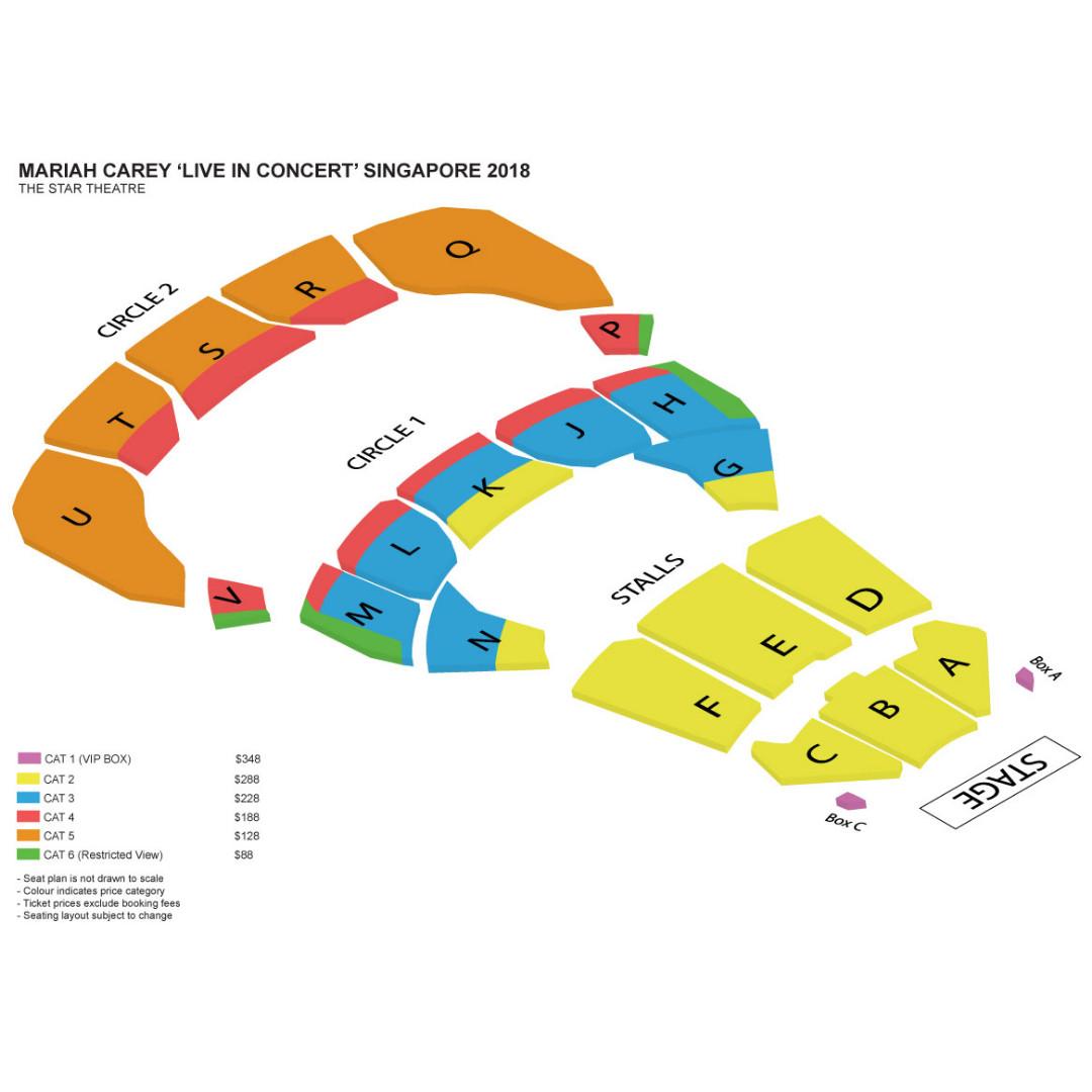 Mariah Carey in Singapore CAT 2 Row CU 300/ticket, Tickets