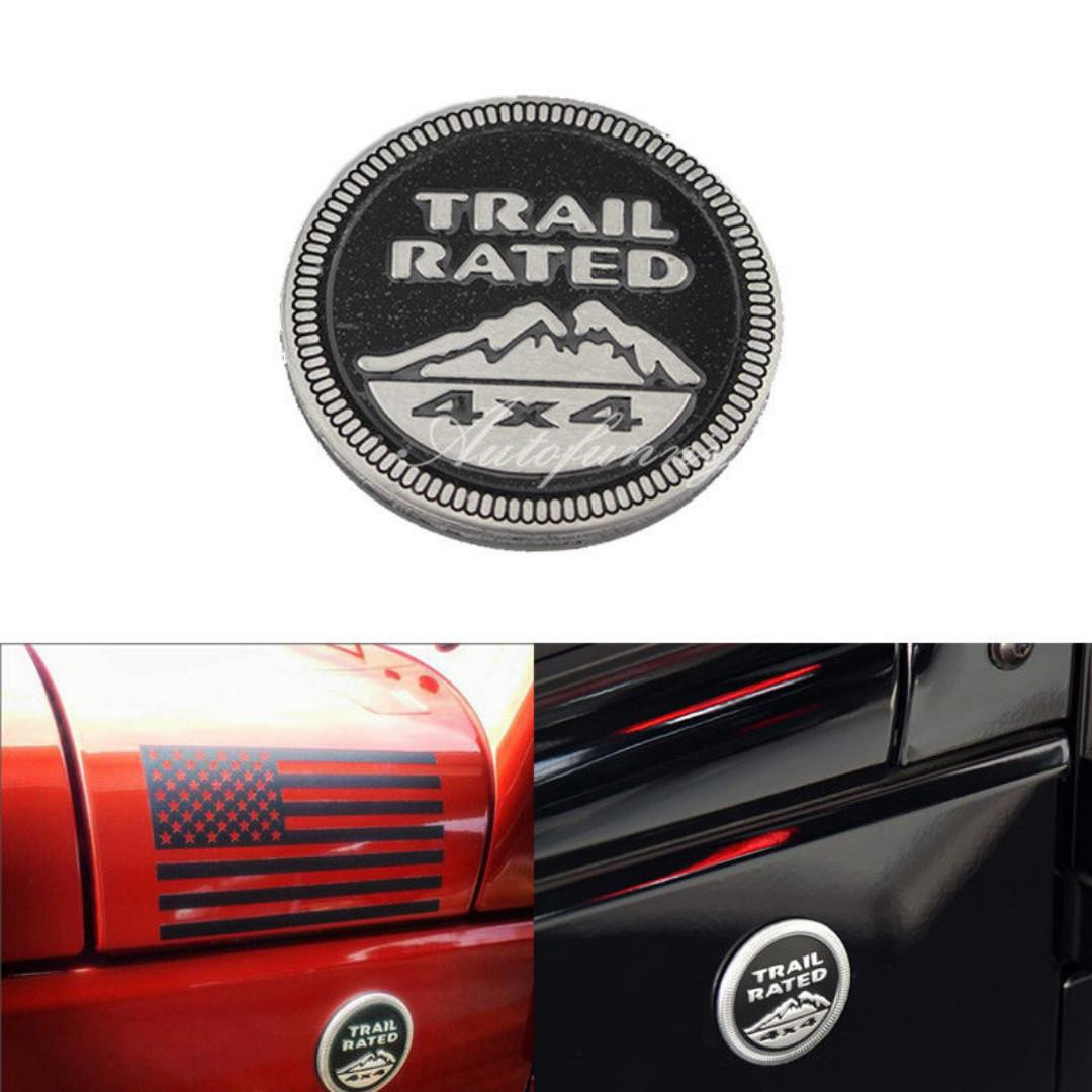Metal Trail Rated 4X4 Badge Emblem Decal for Jeep Wrangler, Auto  Accessories on Carousell