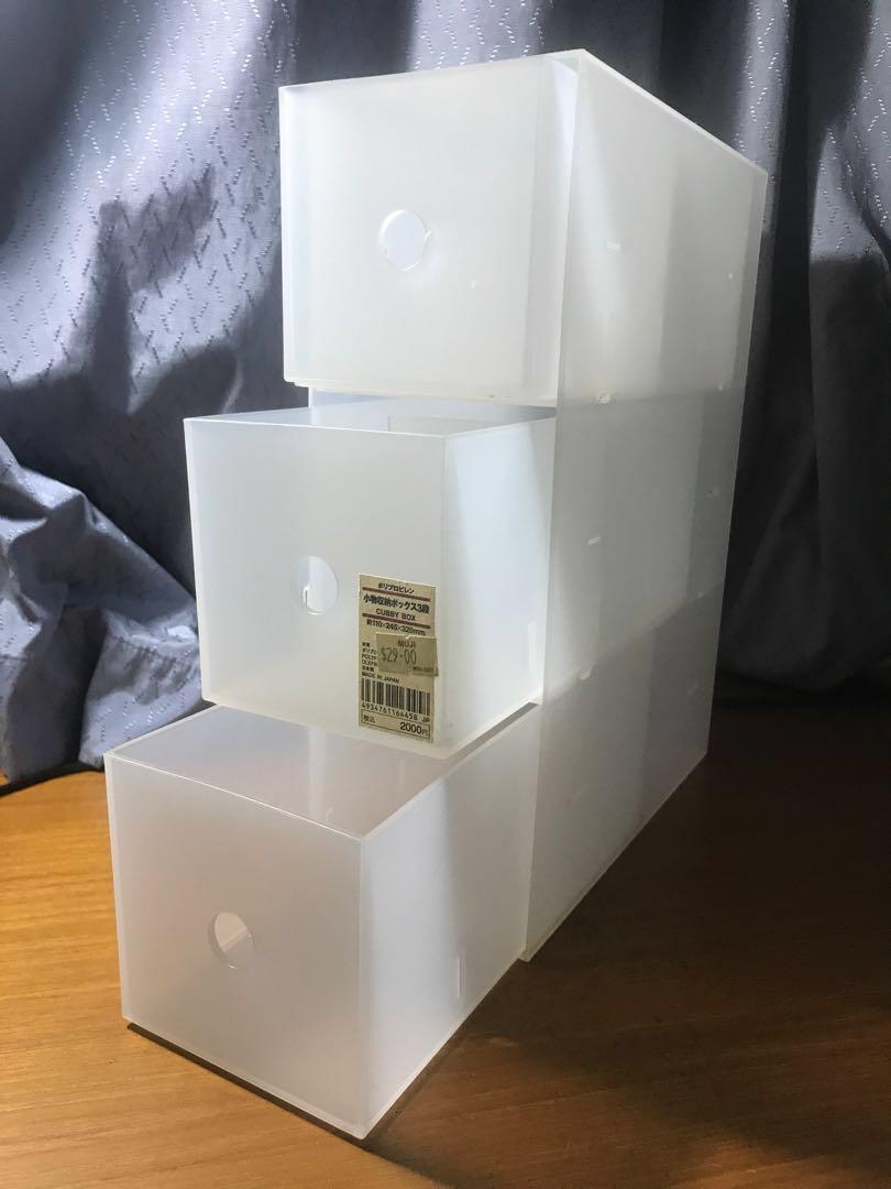 Muji PP Storage Box 3 Drawer, Furniture & Home Living, Home Improvement