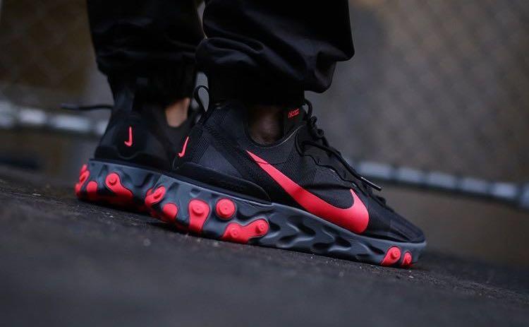 nike react element 55 red and black