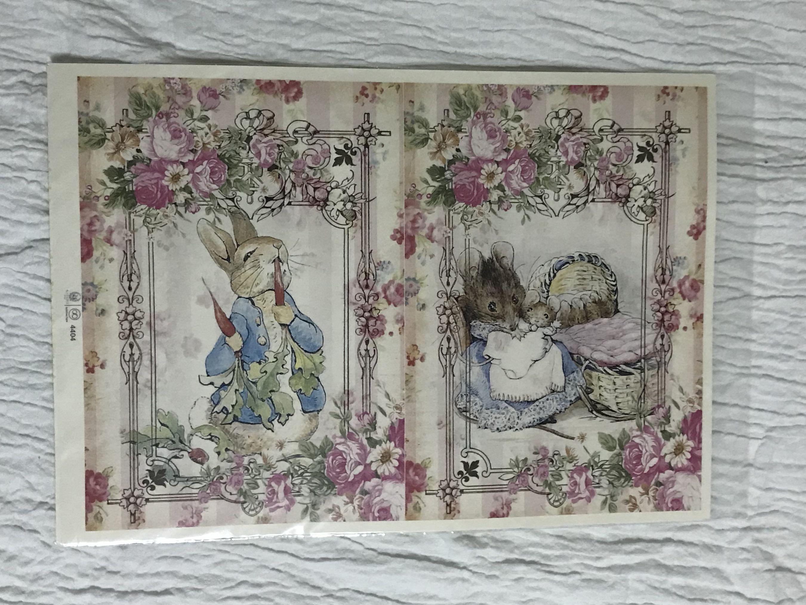 Paper decoupage , Vintage Peter Rabbit, Design \u0026 Craft