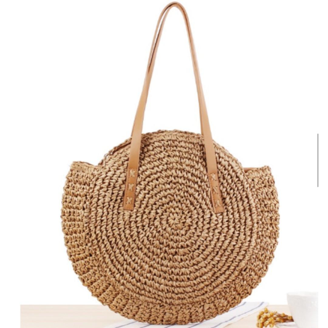 raffia circle bag