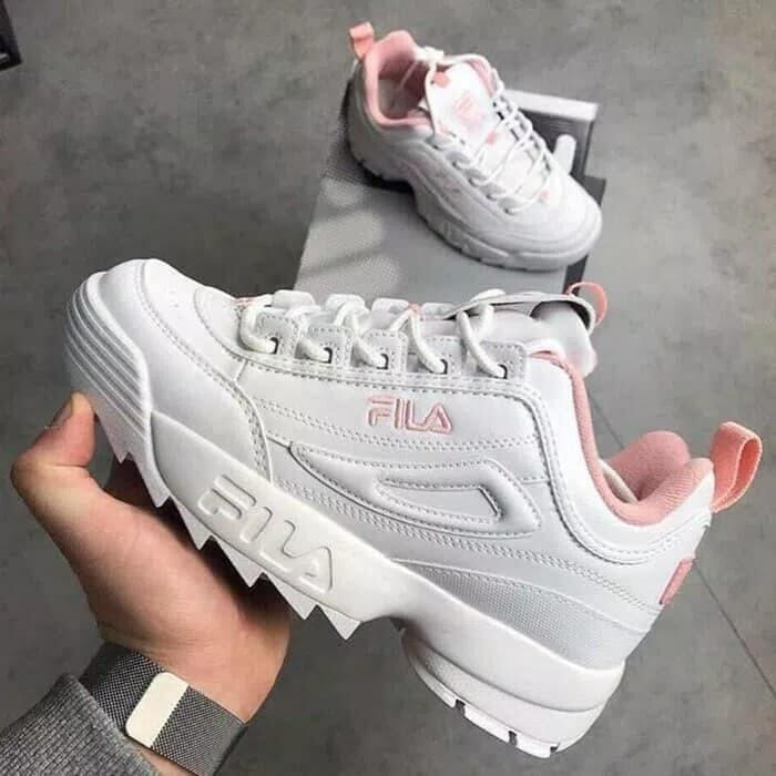 Sepatu Fila Disruptor Putih Pink Fesyen Wanita Sepatu Di Carousell