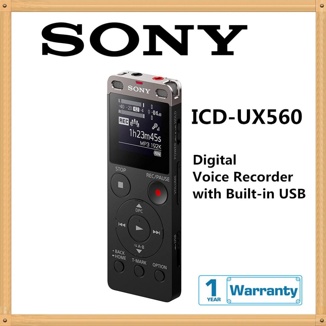 Sony Icd Ux560 4gb Stereo Digital Voice Recorder W Built In Usb
