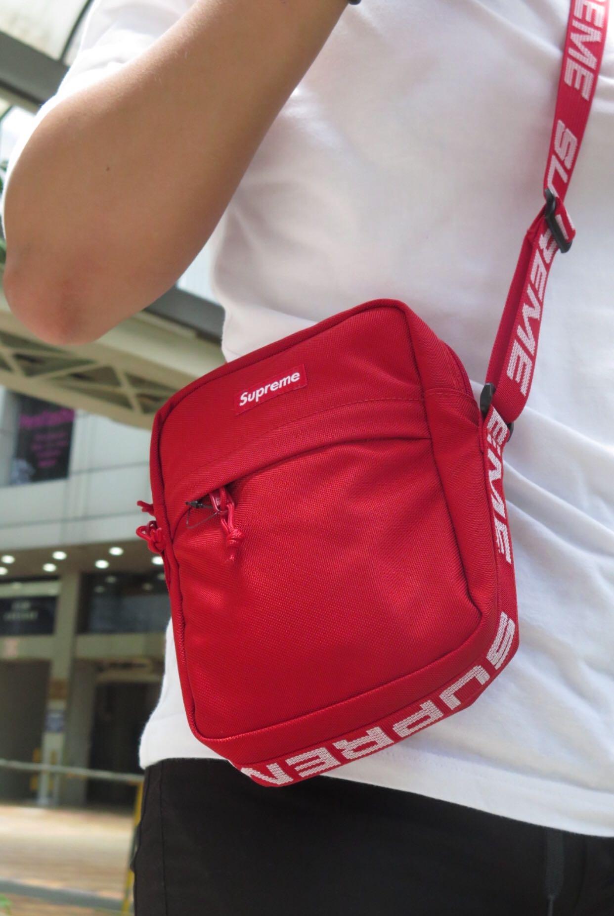 supreme ss18 shoulder bag red