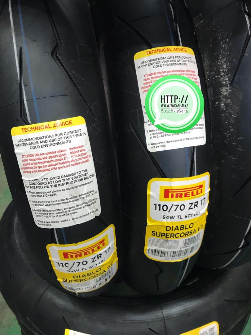 Tayar Pirelli Diablo Supercorsa 110 70 Auto Accessories On Carousell