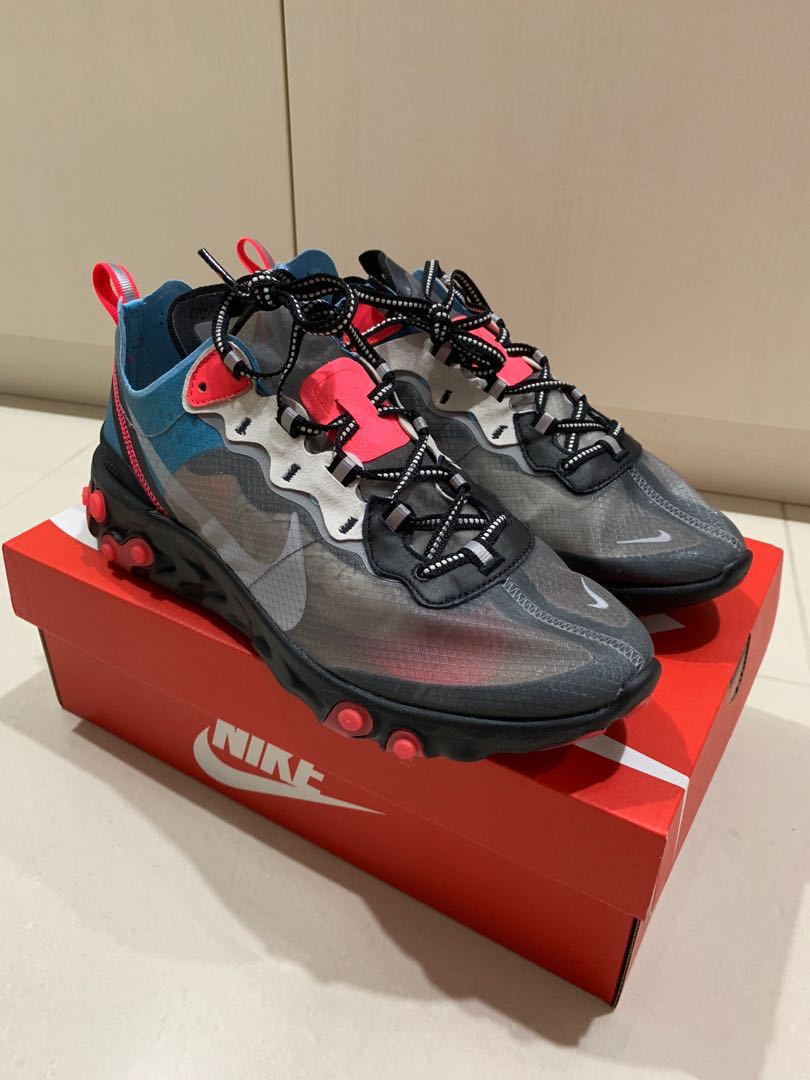 nike react element 87 chill blue solar red