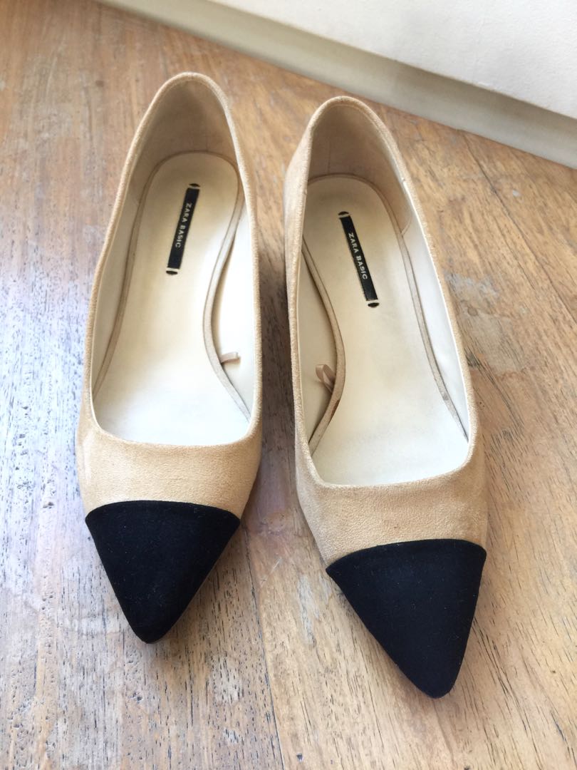 two tone block heels (Chanel Inspired 
