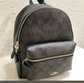 coach mini charlie backpack size