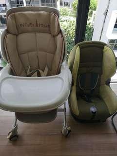 Combi Baby Chair and Maxicosi car seat