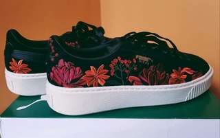 puma suede platform floral