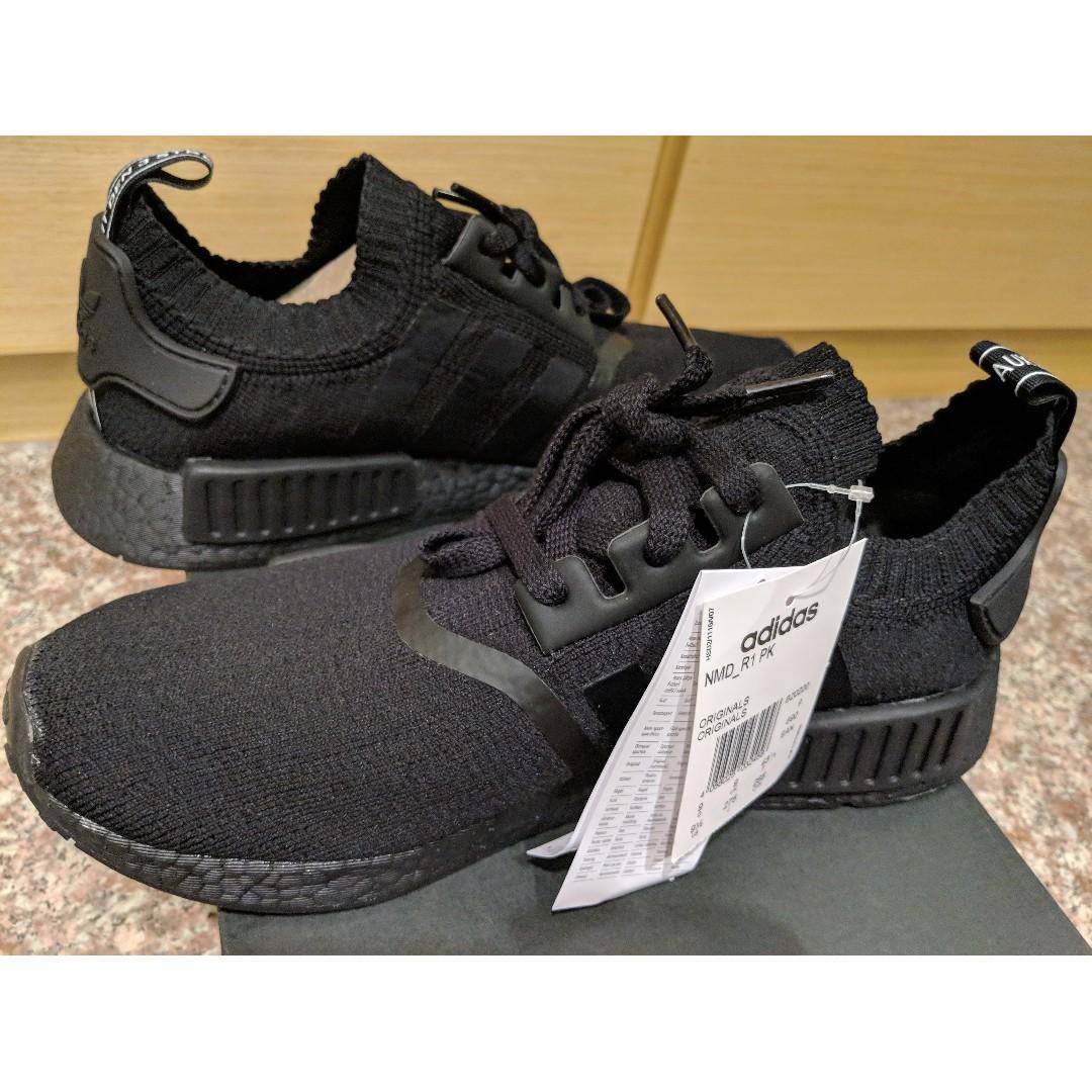 Adidas nmd r1 primeknit cheap japan triple black bz0220