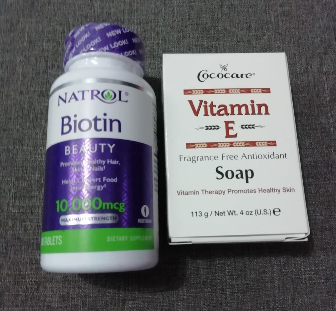 Biotin 10mg Free Vit E Soap Health Beauty Hair Care On Carousell