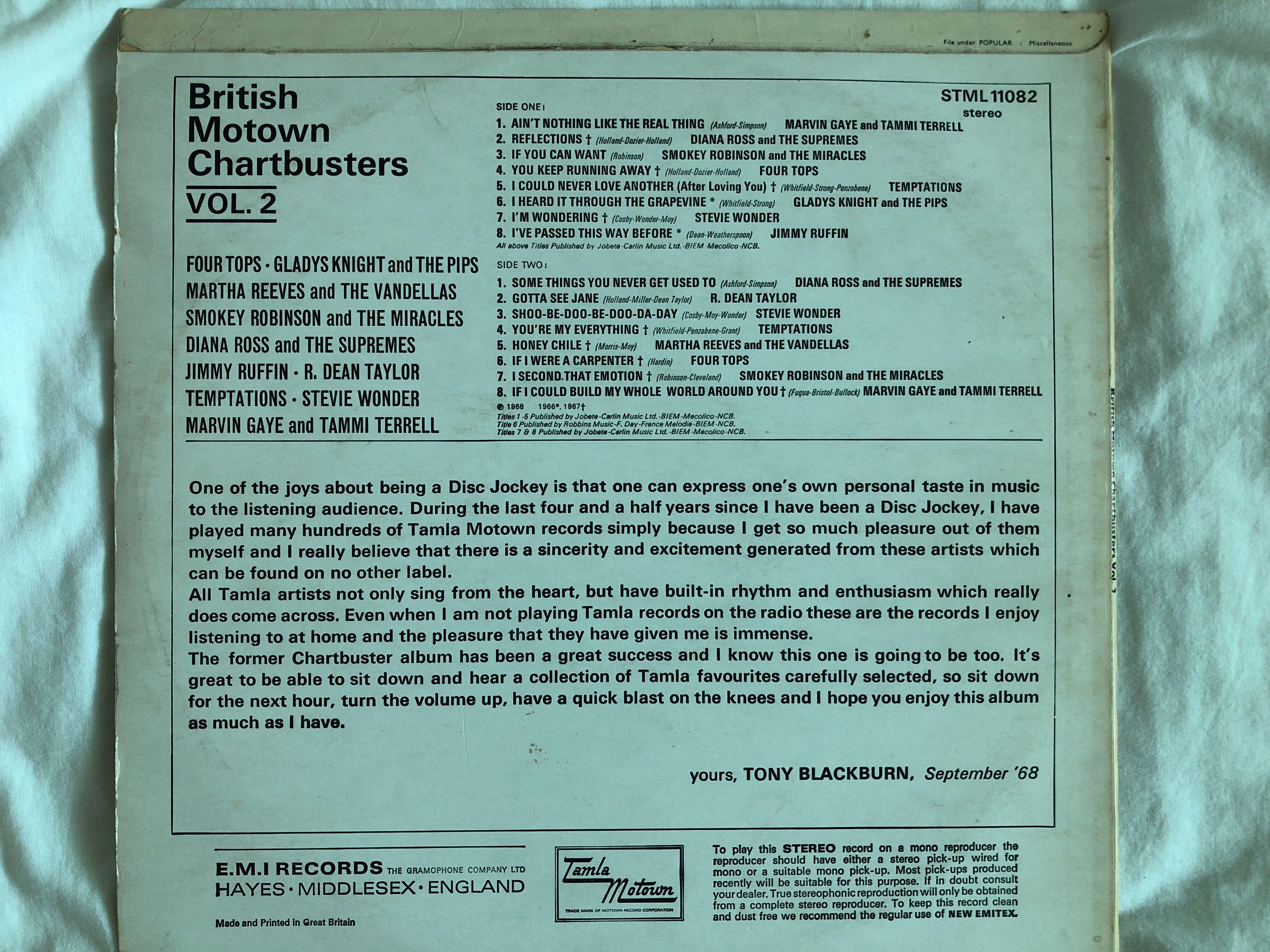 British Motown Chartbusters Vol2 Vinyl Record Music Media Music Accessories On Carousell